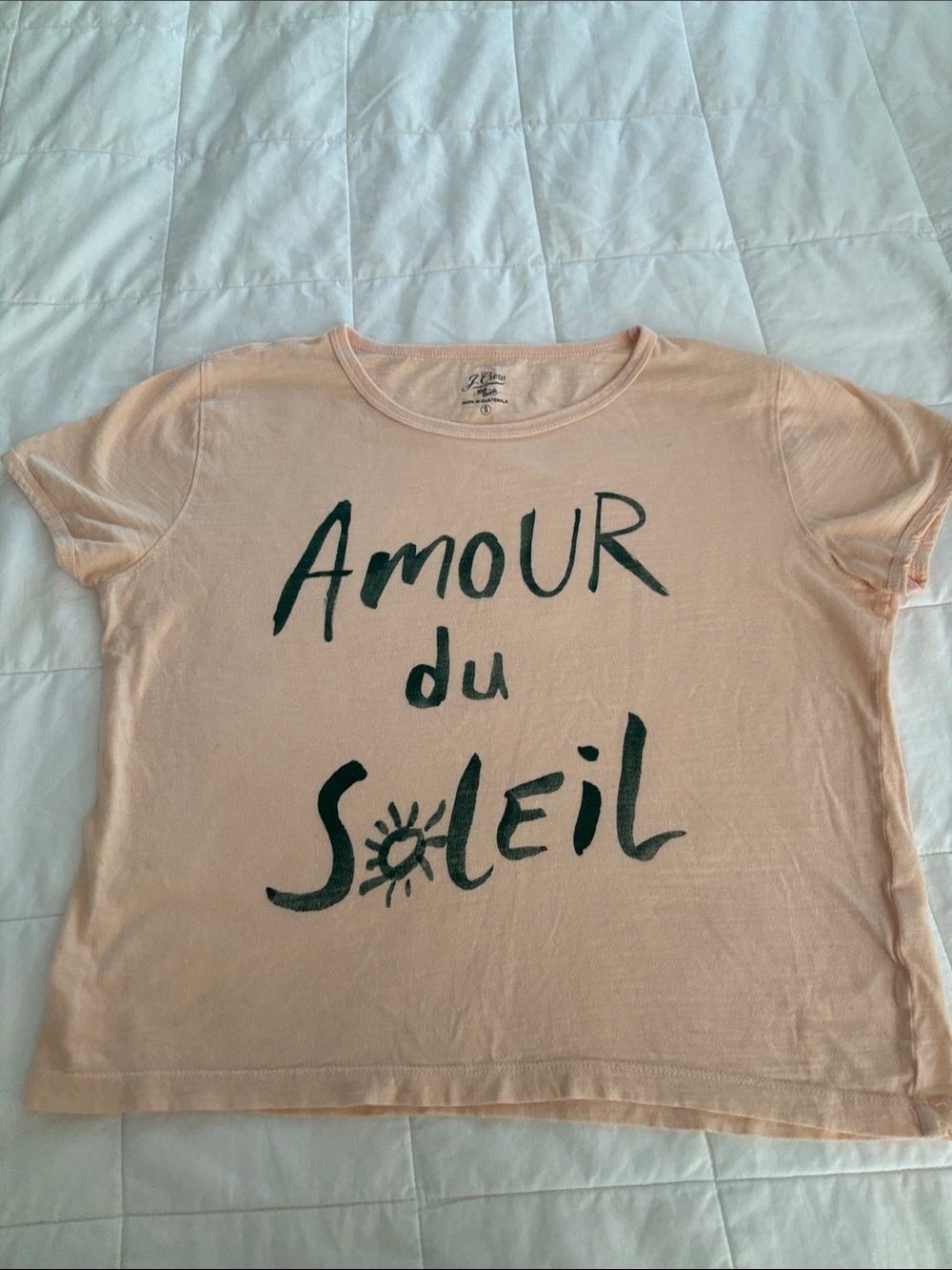 J. Crew Peach 'Amour du Soleil' Graphic Tee - Women's Top